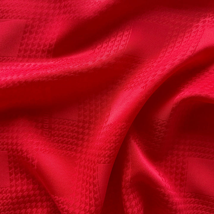 Signature Versace Lipstick Red Houndstooth Silk Jacquard (Made in Italy)