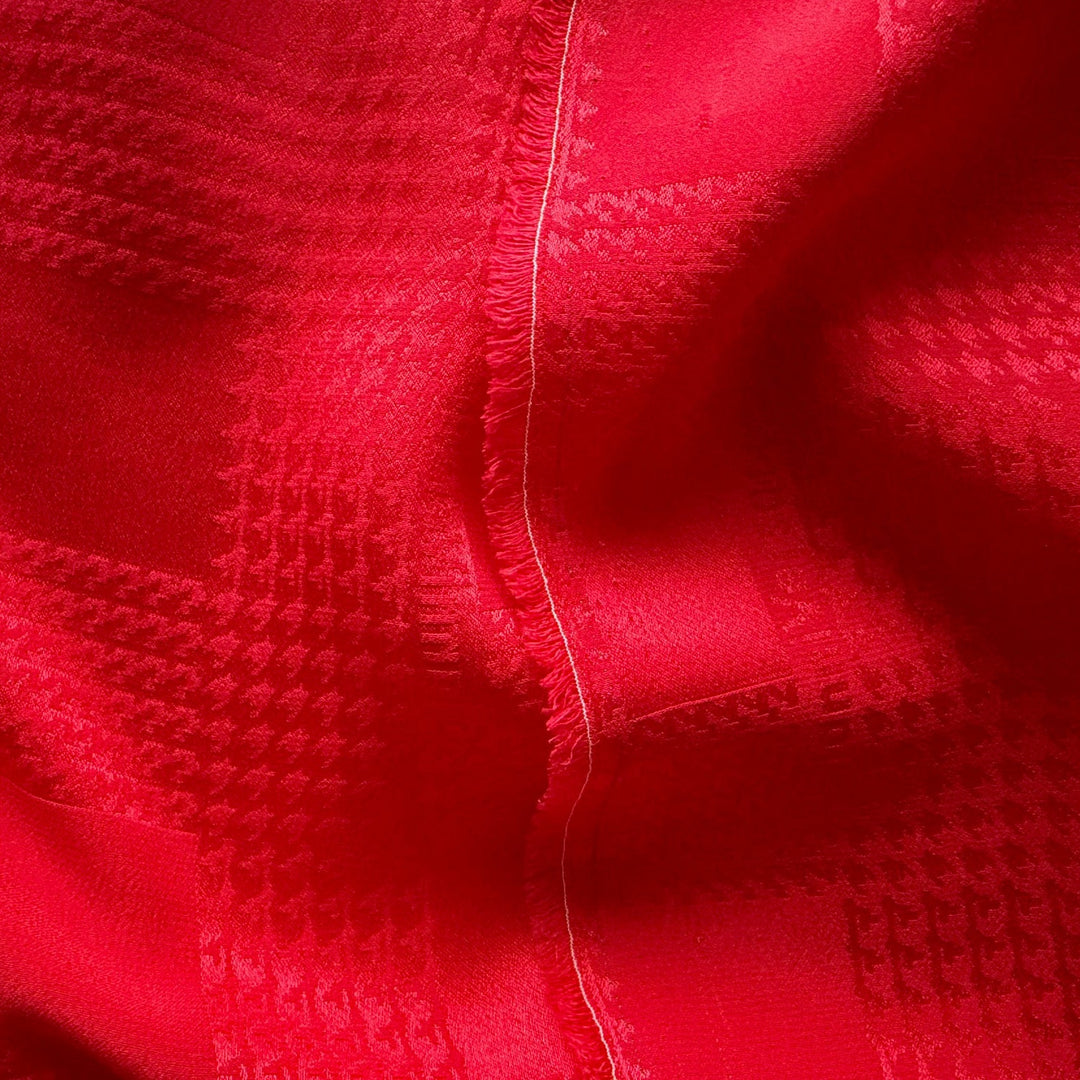 Signature Versace Lipstick Red Houndstooth Silk Jacquard (Made in Italy)