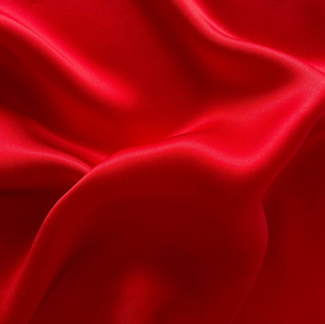 Gleaming Glamorous Red Silk Satin Charmeuse (Made in Italy)