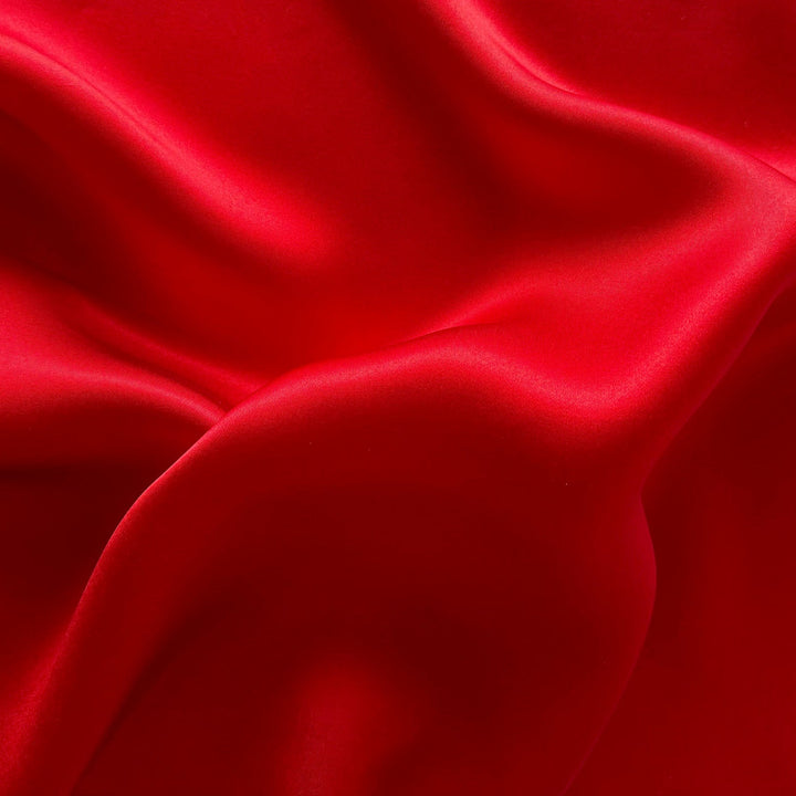 Gleaming Glamorous Red Silk Satin Charmeuse (Made in Italy)