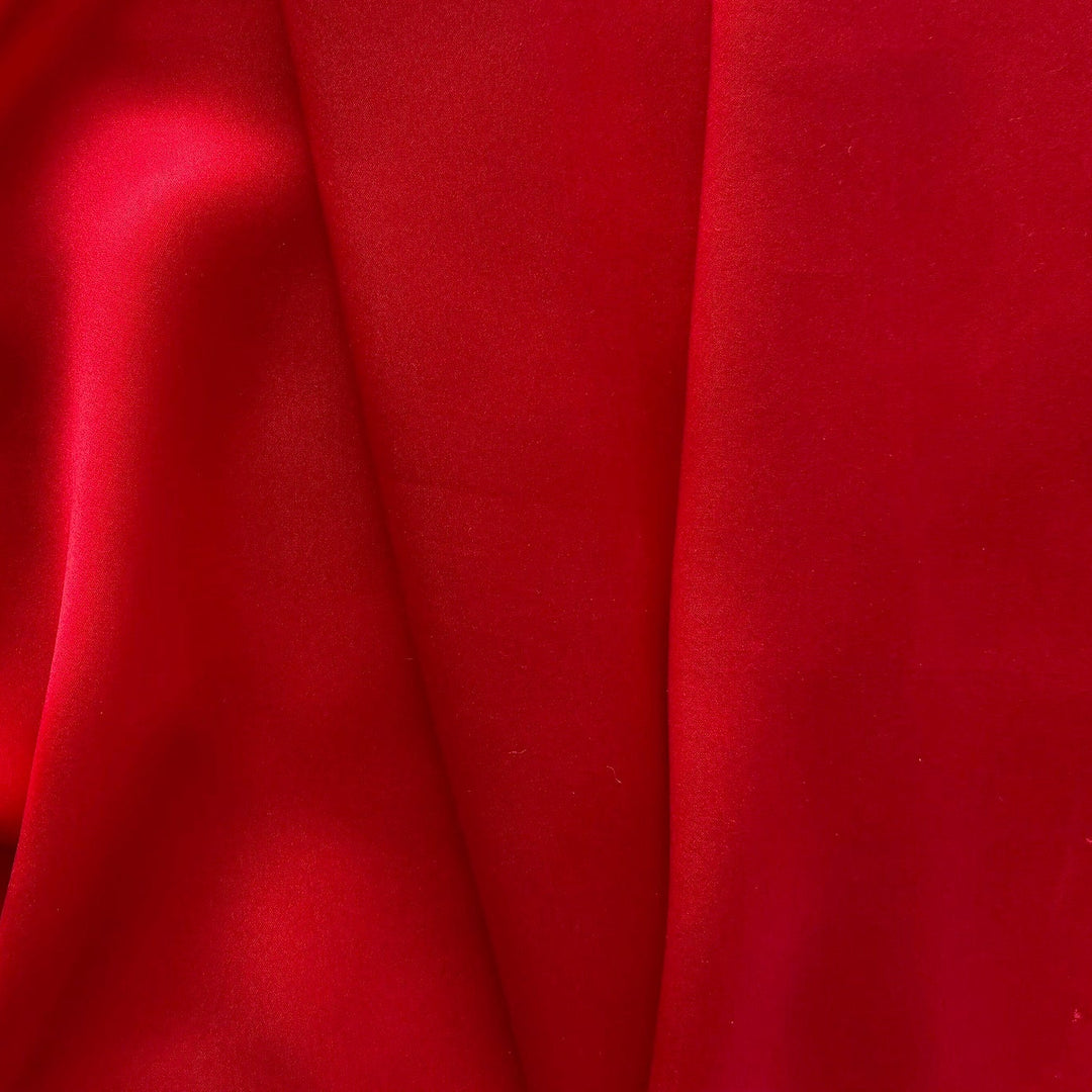 Gleaming Glamorous Red Silk Satin Charmeuse (Made in Italy)