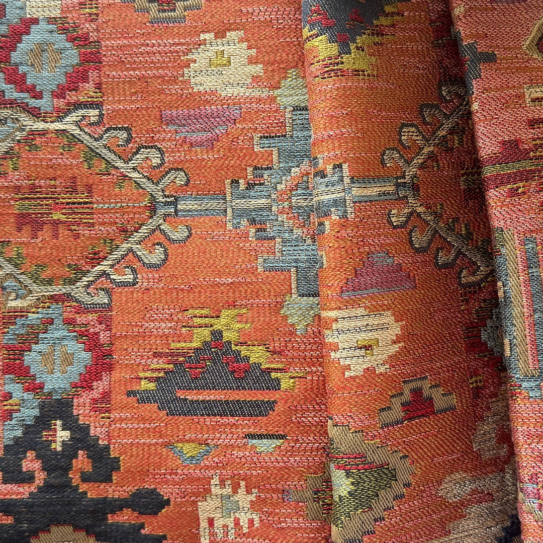 Mid-Weight Antique Adobe Kilim Rayon Blend Tapestry