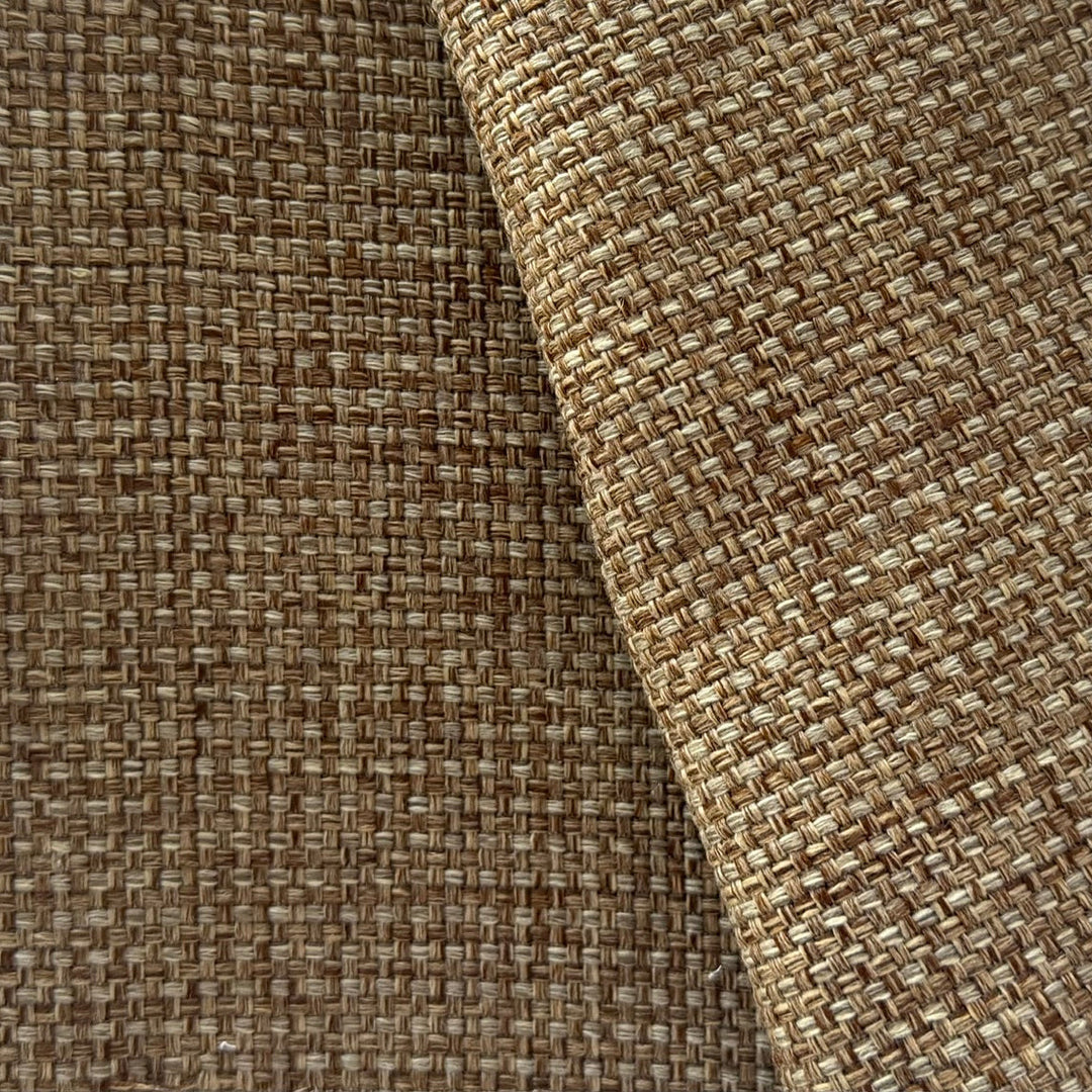 Mid-Weight Shades of Beige Polyester Mock Grasscloth (Made in Turkey)