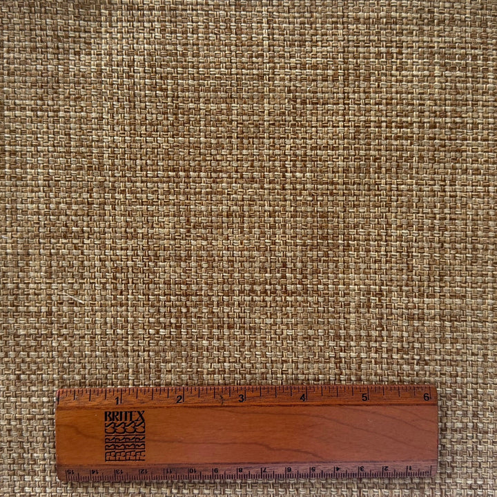 Mid-Weight Shades of Beige Polyester Mock Grasscloth (Made in Turkey)