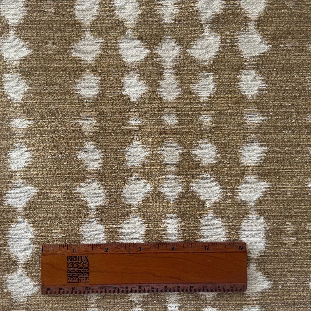 Mid-Weight Milk White Dots on Café au Lait Polyester (Made in USA)