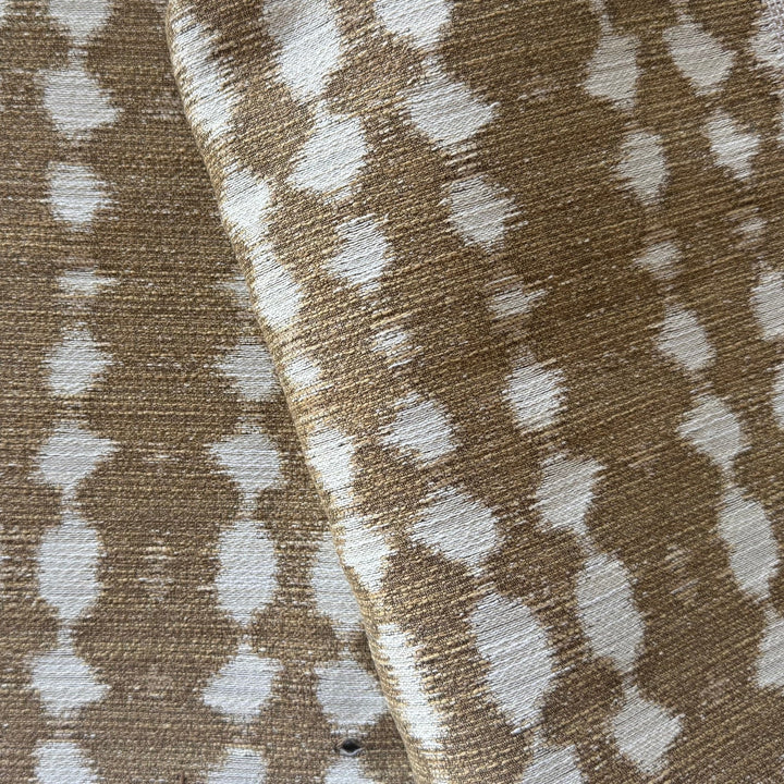 Mid-Weight Milk White Dots on Café au Lait Polyester (Made in USA)