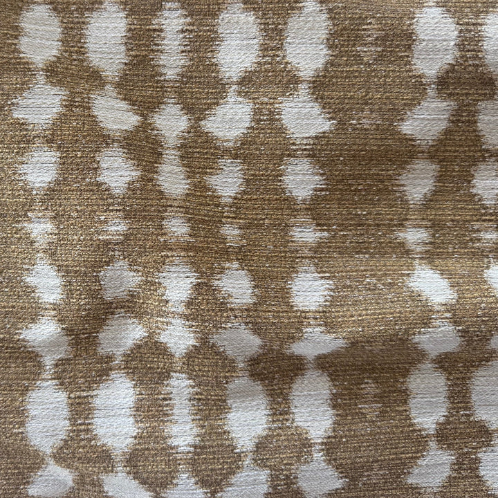Mid-Weight Milk White Dots on Café au Lait Polyester (Made in USA)