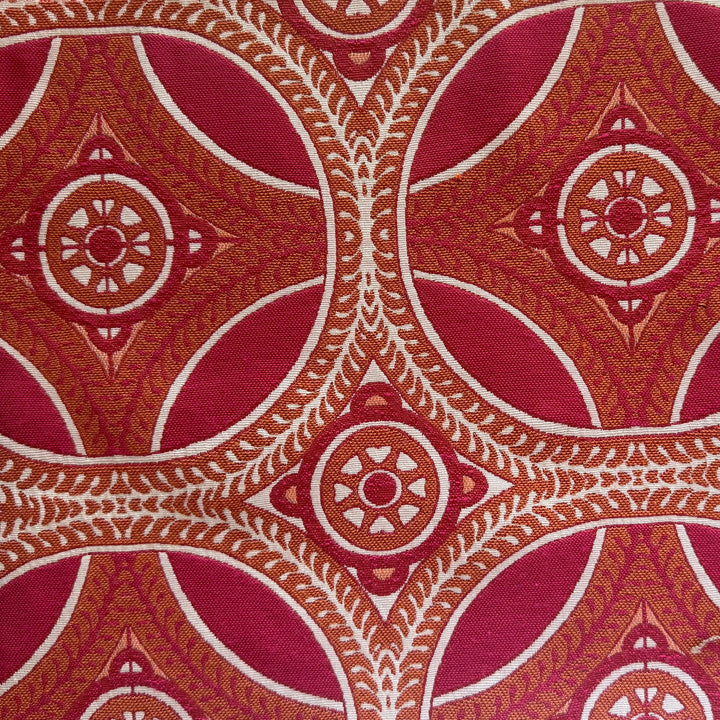 Mango & Amaranth Circular Medallions Cotton Blend (Made in Spain)