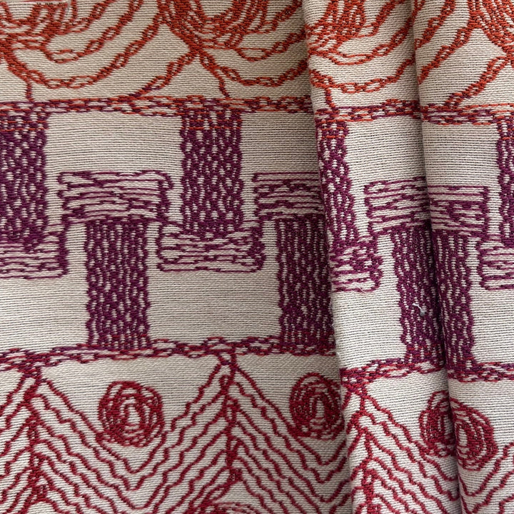 Mid-Weight Striped Geometric Sampler Polyester Blend