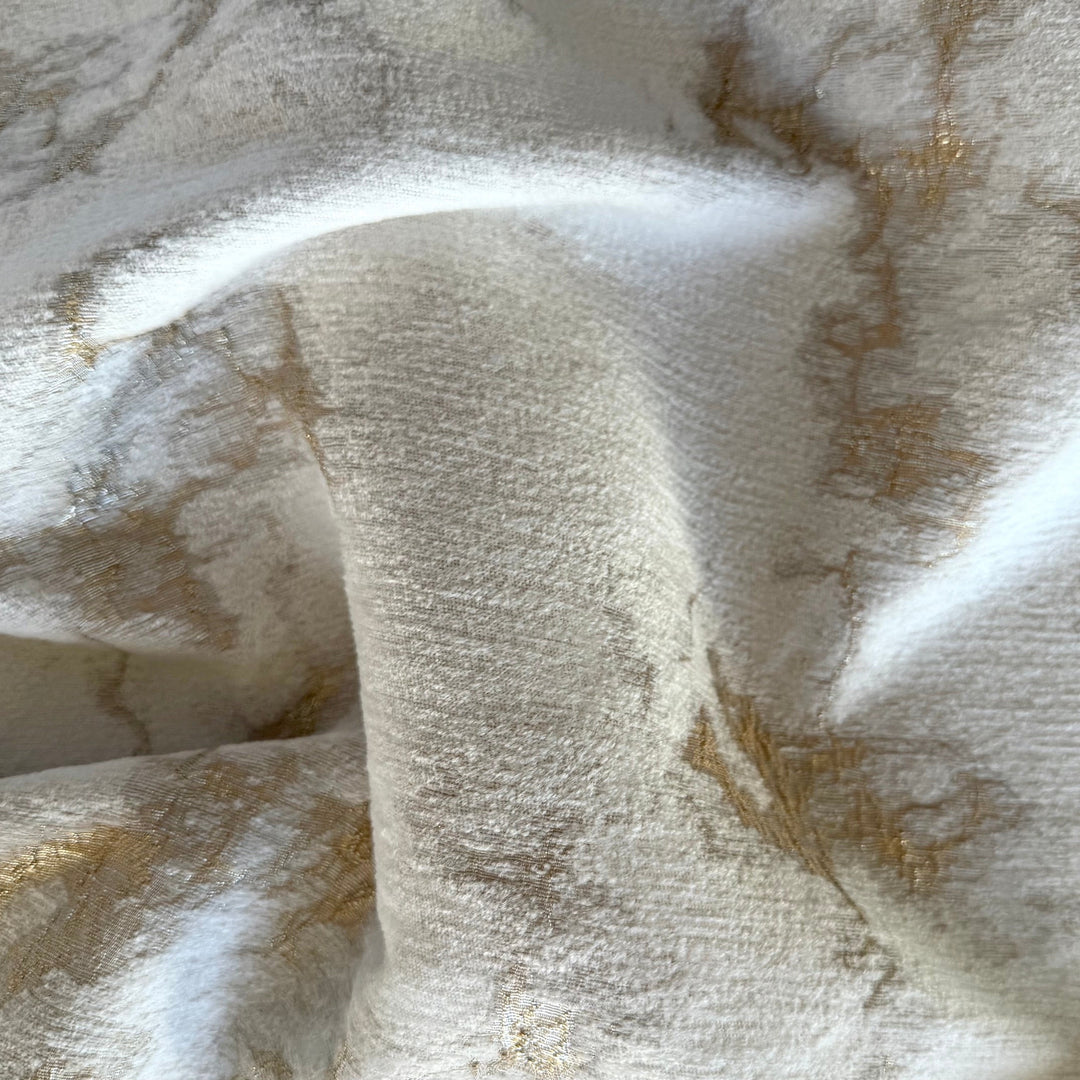 Exquisite Metallic Gold Constellation Rayon Blend Velvet Chenille (Made in Turkey)
