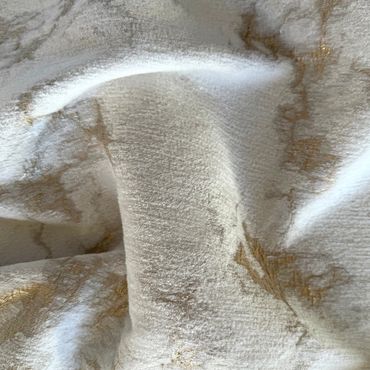 Exquisite Metallic Gold Constellation Rayon Blend Velvet Chenille (Made in Turkey)