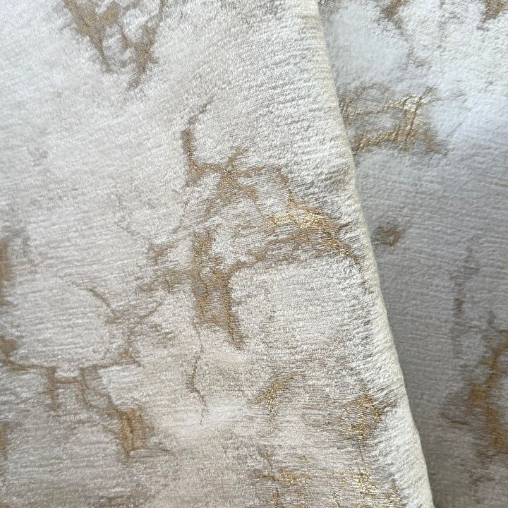 Exquisite Metallic Gold Constellation Rayon Blend Velvet Chenille (Made in Turkey)