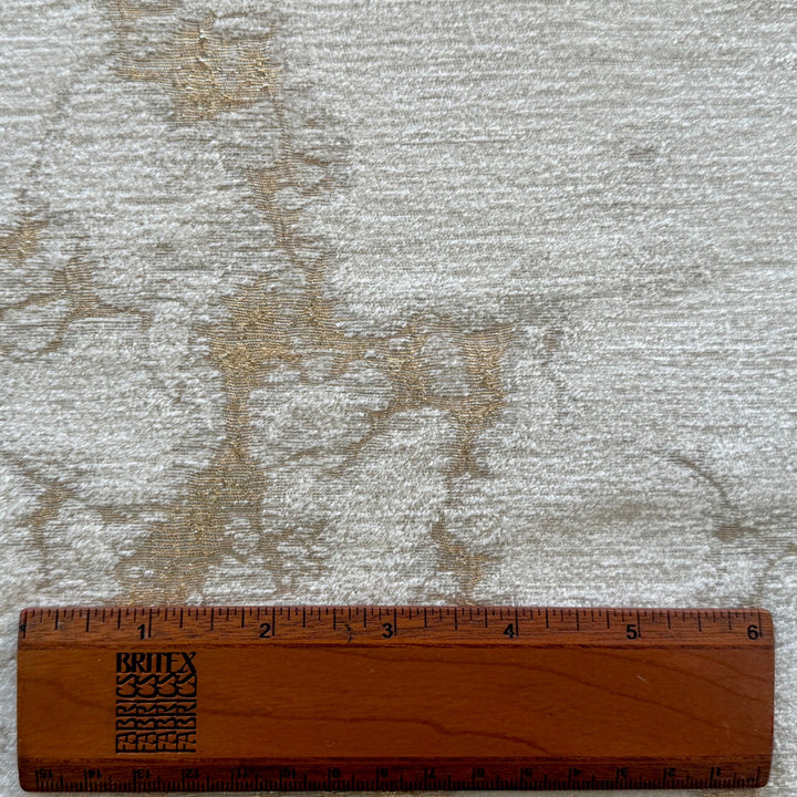 Exquisite Metallic Gold Constellation Rayon Blend Velvet Chenille (Made in Turkey)