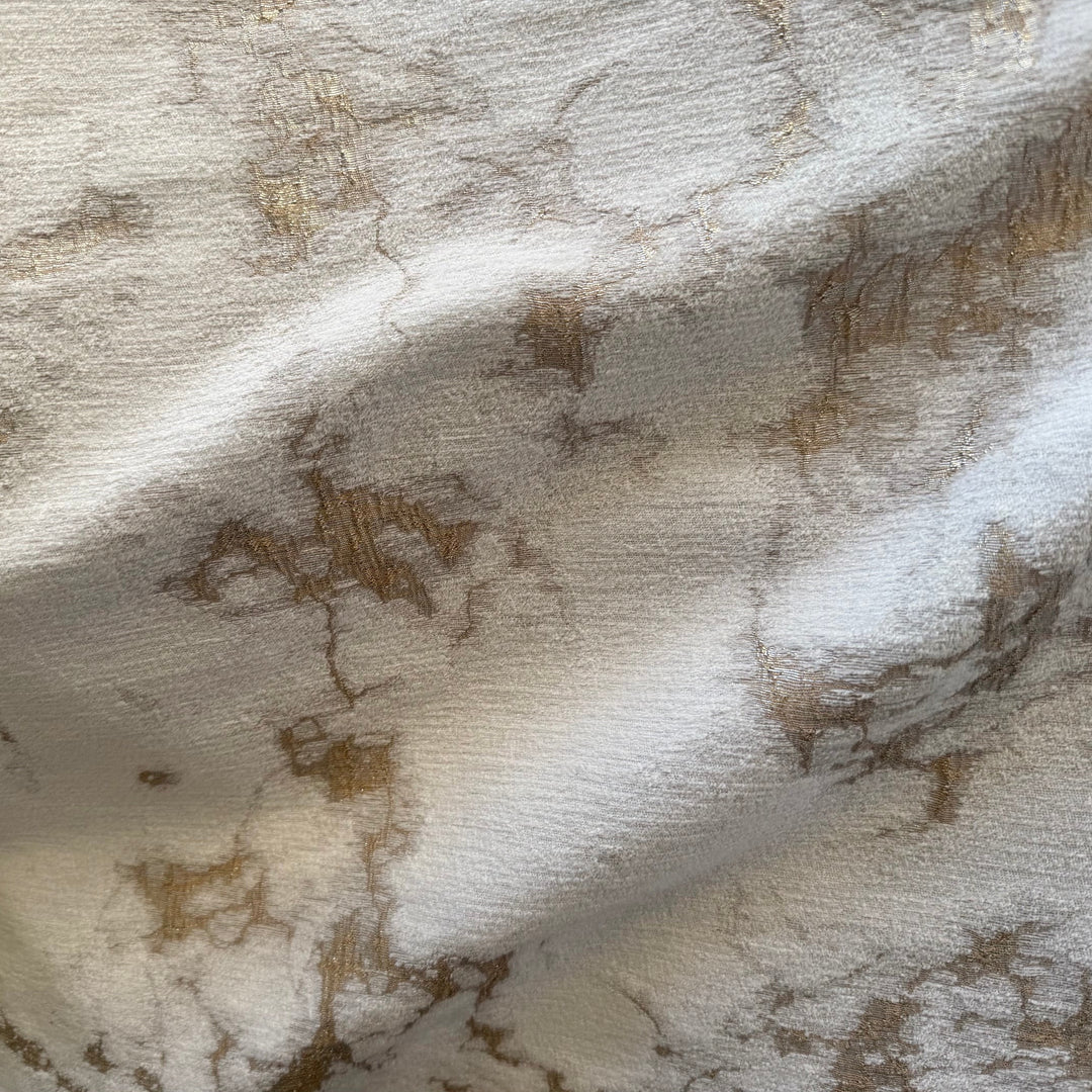 Exquisite Metallic Gold Constellation Rayon Blend Velvet Chenille (Made in Turkey)