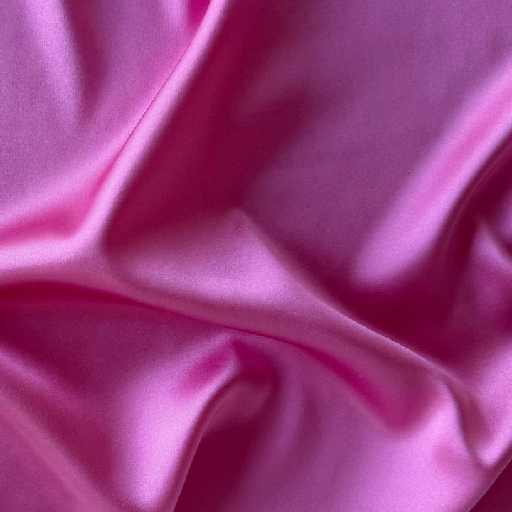 Lustrous Deep Rose Stretch Silk Satin Charmeuse