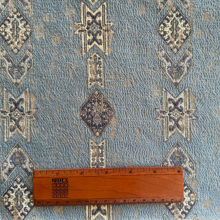 Blue Mood Distressed Kilim Rayon Blend Tapestry (Made in Turkey)