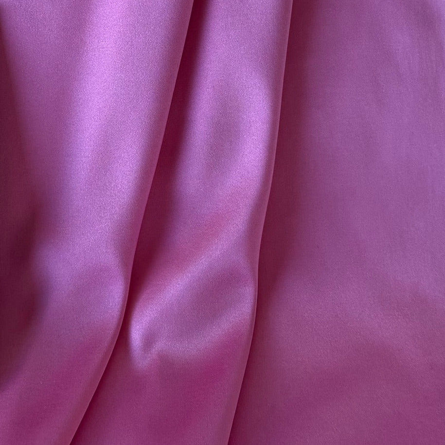 Lustrous Deep Rose Stretch Silk Satin Charmeuse