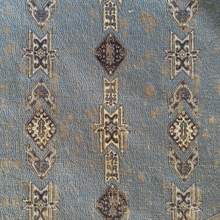Blue Mood Distressed Kilim Rayon Blend Tapestry (Made in Turkey)