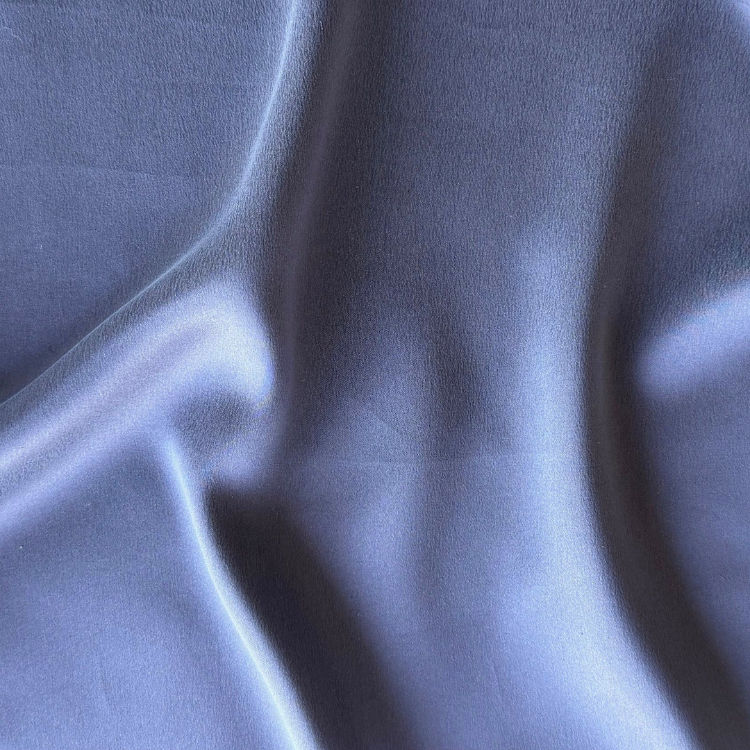 Lustrous Heathered Lilac Sueded Silk Satin Charmeuse