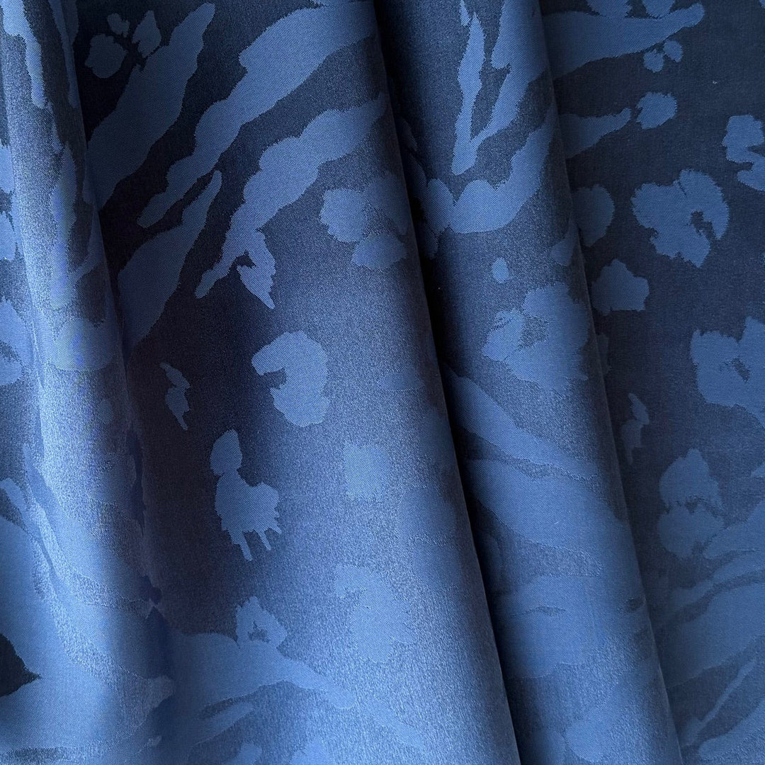 Rebecca Taylor Muted Sapphire Abstract Silk Jacquard (Made in Italy)