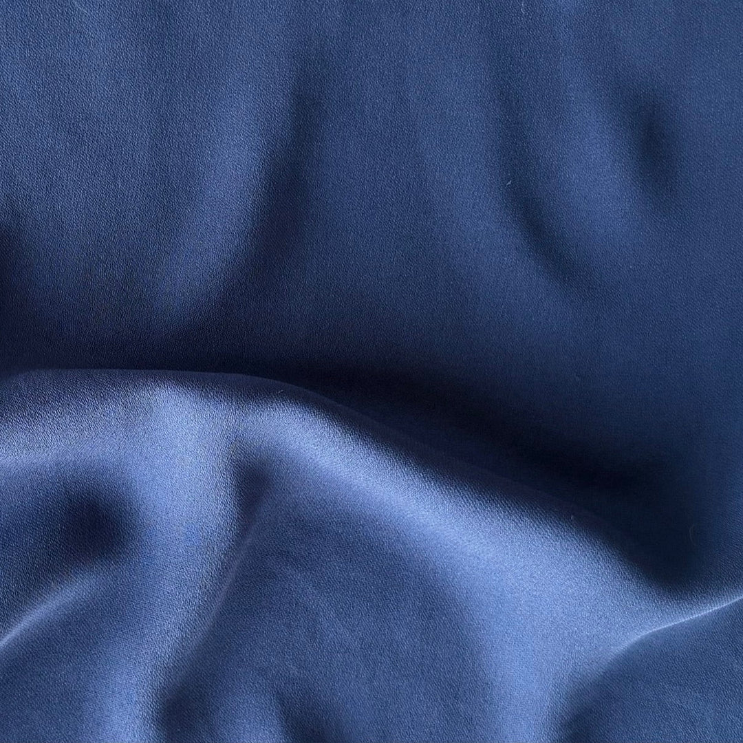 Semi-Sheer Cornflower Mist Silk Crepe Georgette (Made in Korea)