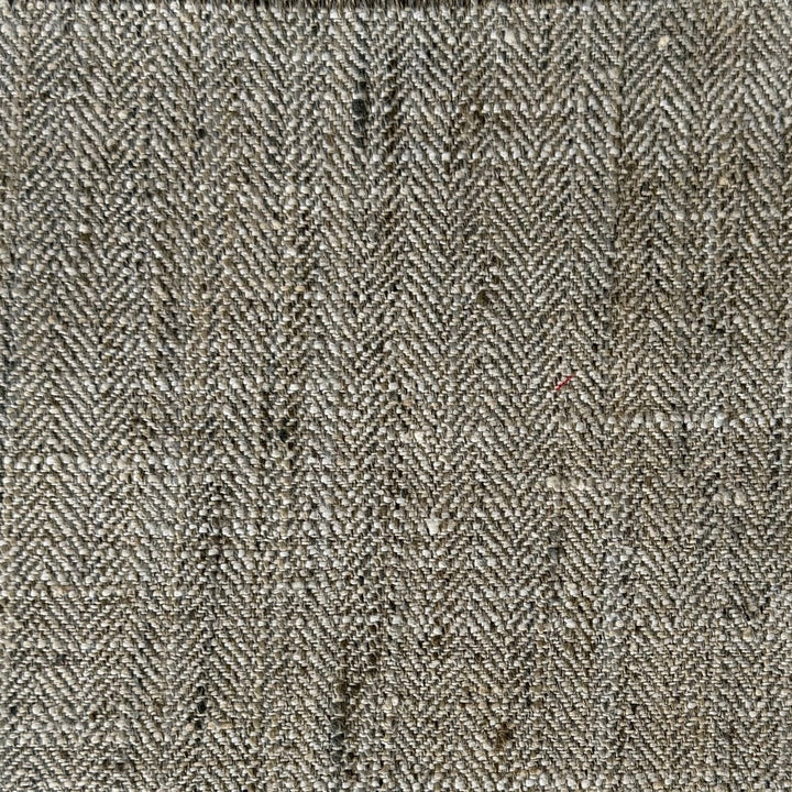 Classic Neutral Flax Herringbone Polyerster (Made in India)