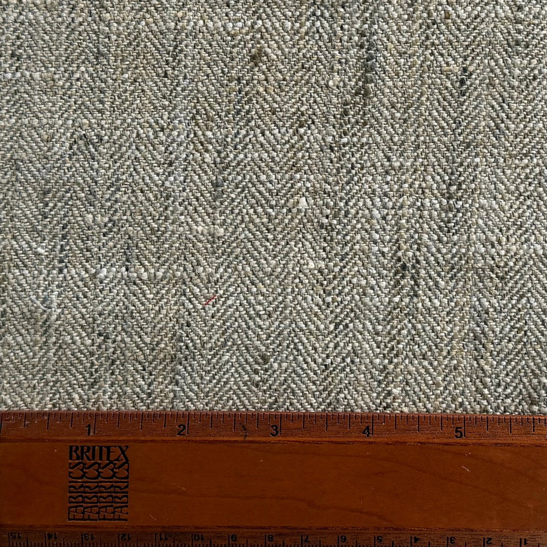 Classic Neutral Flax Herringbone Polyerster (Made in India)