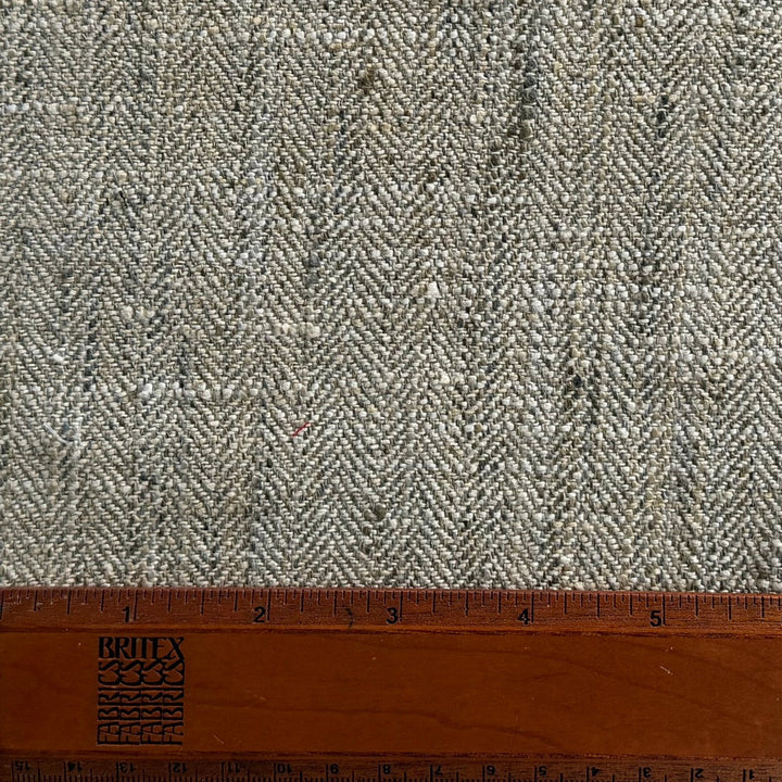 Classic Neutral Flax Herringbone Polyerster (Made in India)