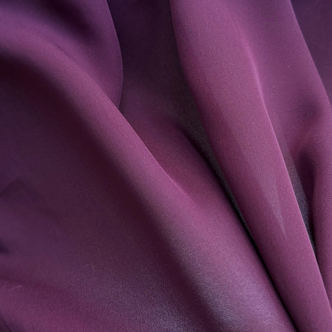 Italian Plum Silk Crepe Georgette (Made in Italy)