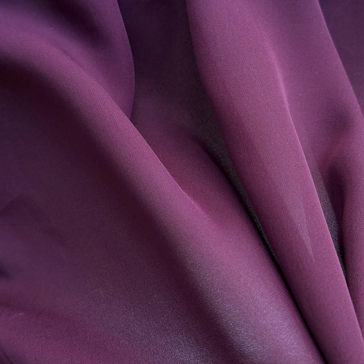 Italian Plum Silk Crepe Georgette (Made in Italy)