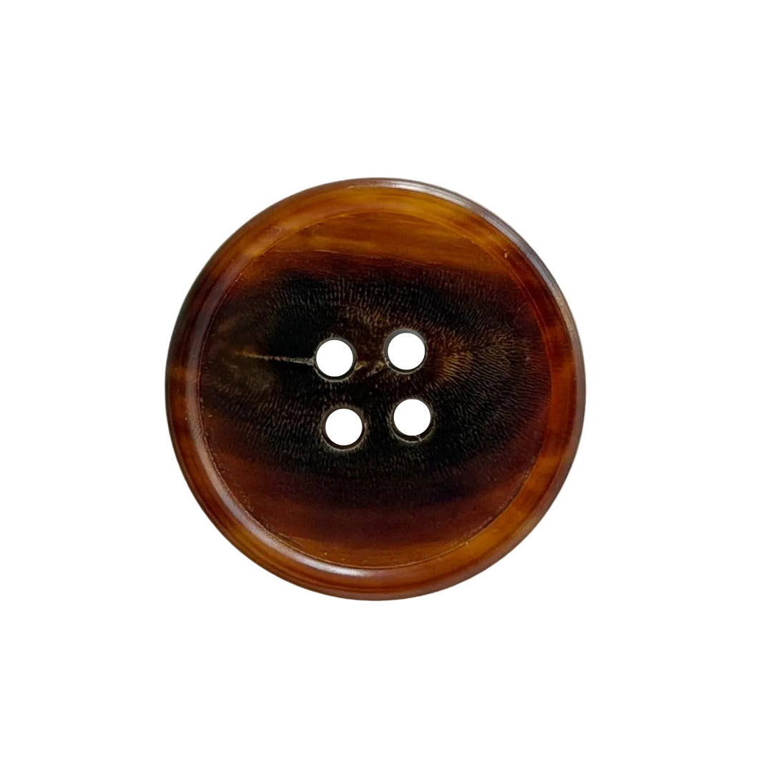 Butterscotch Tortoise 4-Hole Horn Button (Made in Spain)