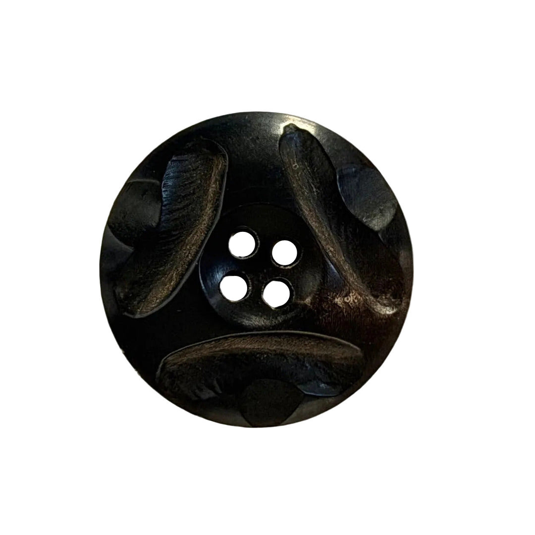 7/8" Deeply Carved Horn Button (Made in Spain)