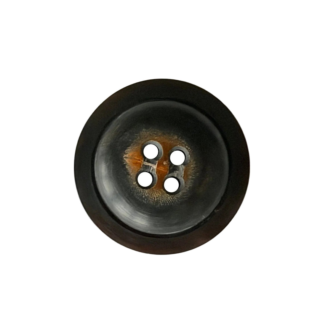 1 1/8" Handsome Rust-Centered 4-Hole Horn Button (Made in Spain)