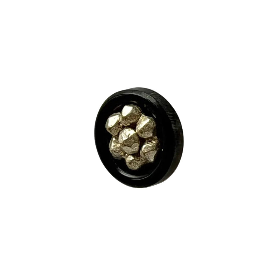 Silver Gems Midnight Brown Horn Button (Made in Spain)