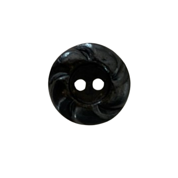 1/2" Licorice Swirl Midnight Brown 2-Hole Horn Button (Made in Spain)