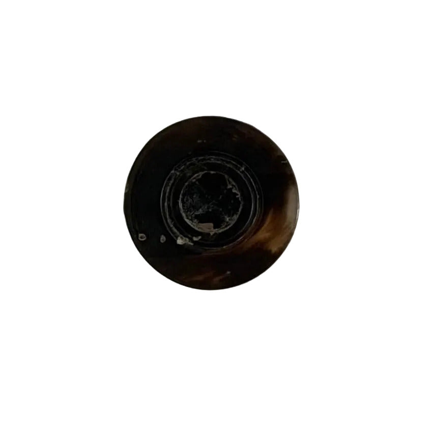 7/16" Recessed Center Coffee Brown Horn Button (Made in Spain)