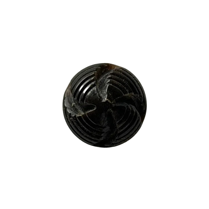 9/16" Whirligig Coffee Brown Horn Button (Made in Spain)