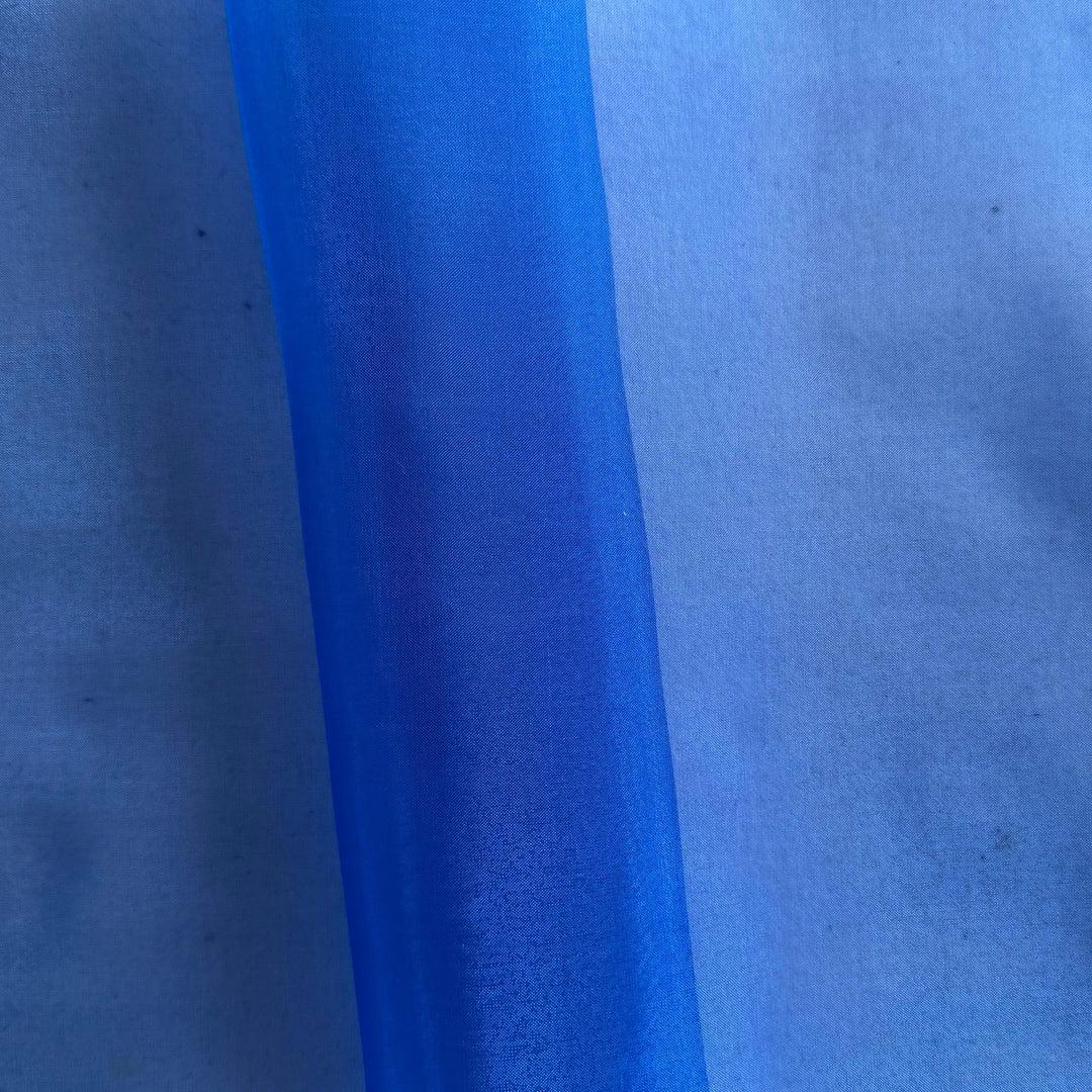Sheer Clear Blue Crisp Polyester Sparkle Organza