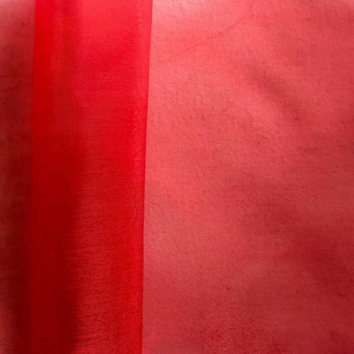 Sheer Lipstick Red Crisp Polyester Sparkle Organza