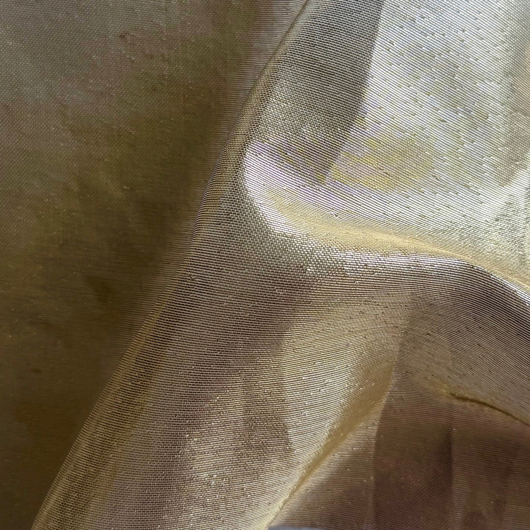 Warm Gold Wrinkled Silk & Cotton Lame (Made in Italy)