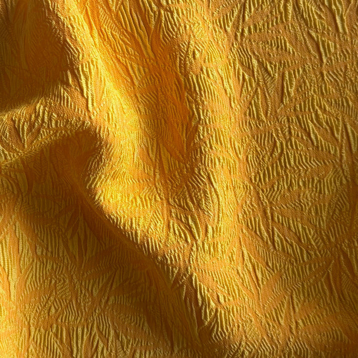 Mid-Weight Yellow Poppy Stretch Viscose & Silk Blend Jacquard (Made in Italy)