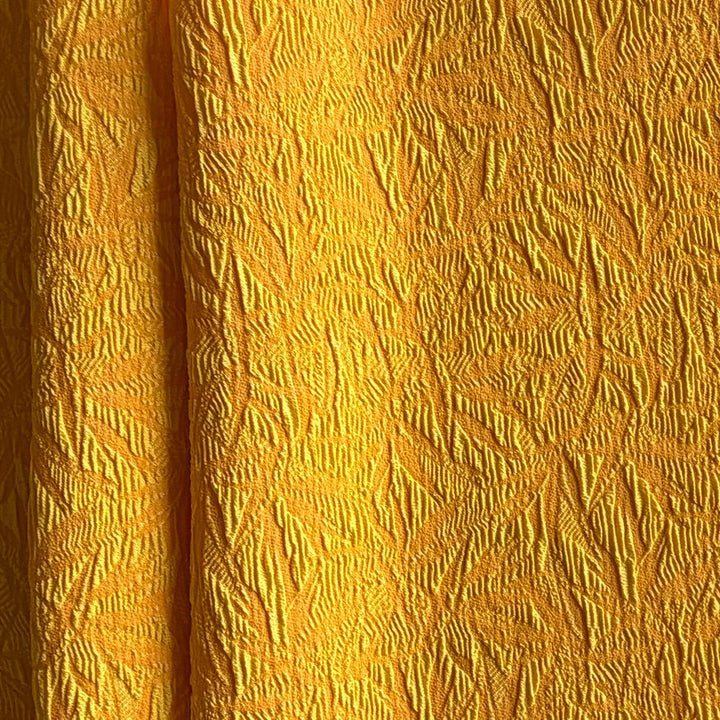 Mid-Weight Yellow Poppy Stretch Viscose & Silk Blend Jacquard (Made in Italy)
