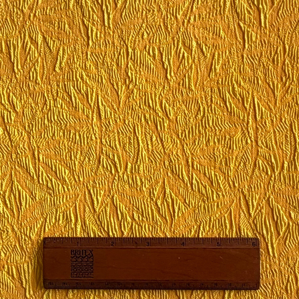 Mid-Weight Yellow Poppy Stretch Viscose & Silk Blend Jacquard (Made in Italy)