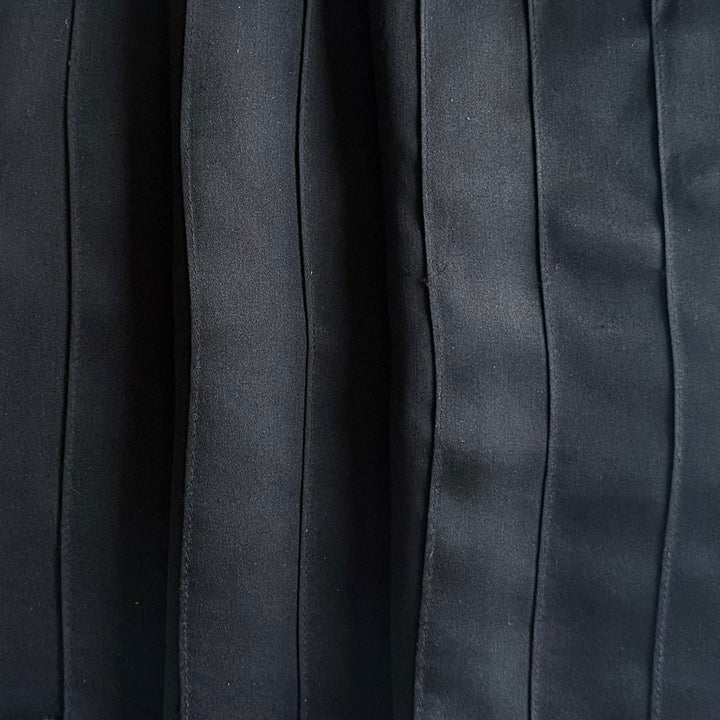 Elegantly Pleated Crows Wing Black Silk Satin Charmeuse (Made in Switzerland)