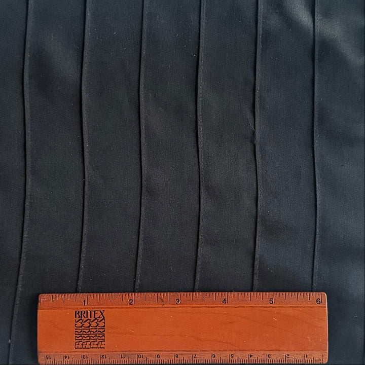 Elegantly Pleated Crows Wing Black Silk Satin Charmeuse (Made in Switzerland)
