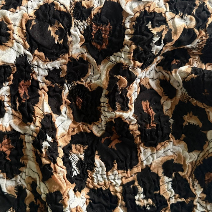 Airy Quilted Leopard Stretch Cotton Blend (Made in Italy)