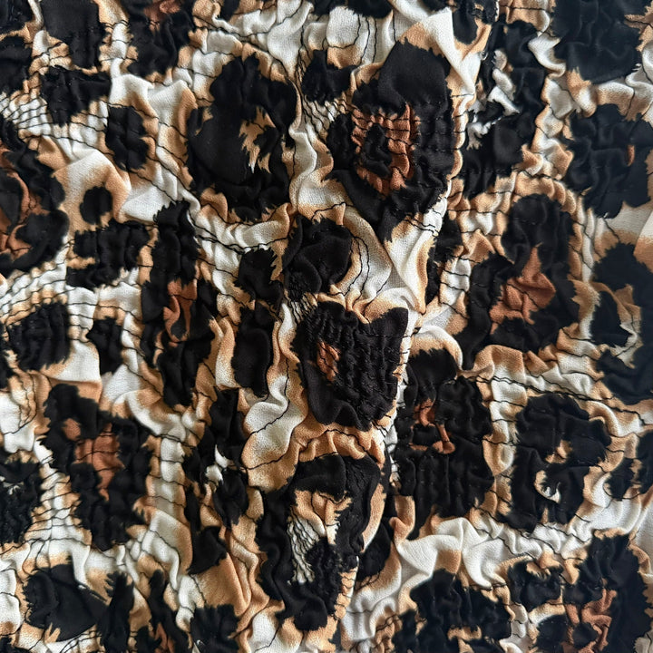 Airy Quilted Leopard Stretch Cotton Blend (Made in Italy)