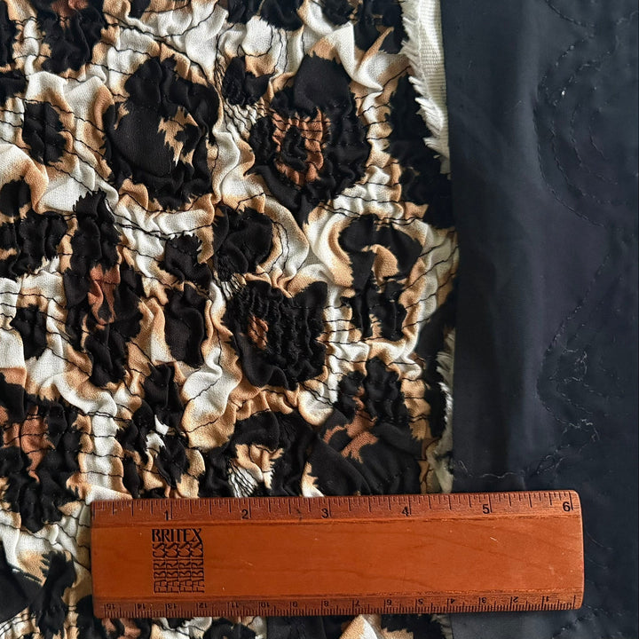 Airy Quilted Leopard Stretch Cotton Blend (Made in Italy)