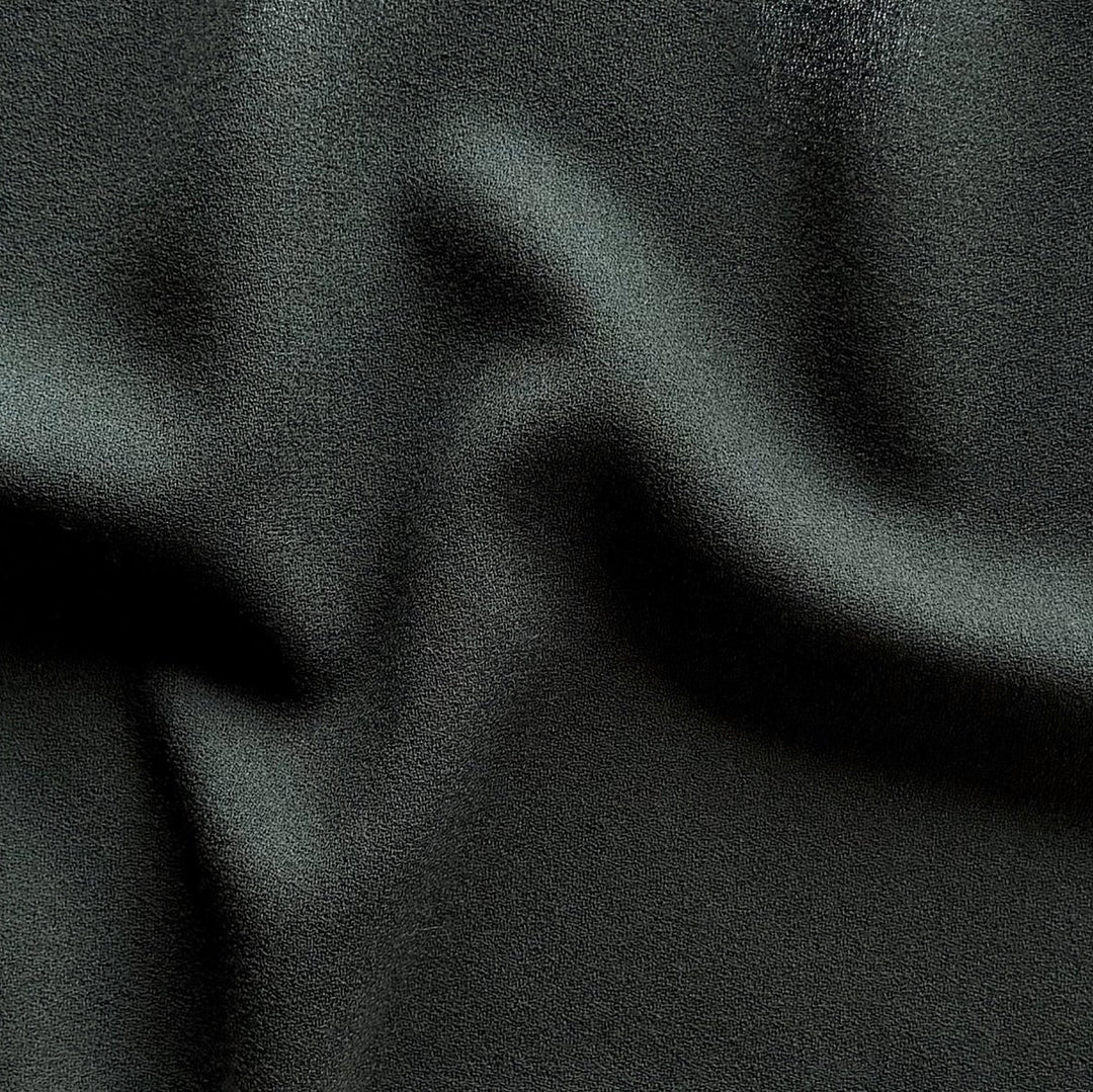 High-End Midnight Pine Selvedged Wool Crepe (Made in Italy)