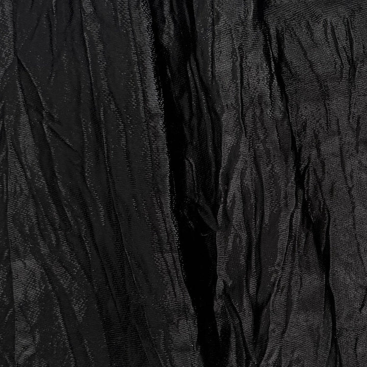 Airy Onyx Black Crushed Silk Satin Blend Charmeuse (Made in Italy)